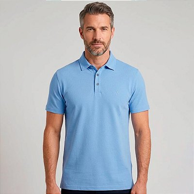 Camisa Polo Dudalina Piquet Flex Classic Ou26 Azul Masculino