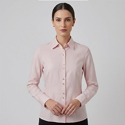 Camisa Dudalina Slim Lisa Mix Botoes Ou26 Rosa Feminino