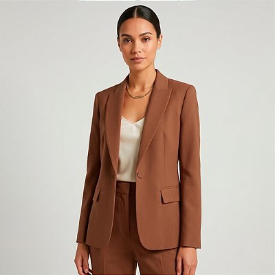 Blazer Dudalina Duda Ou26 Marrom Feminino