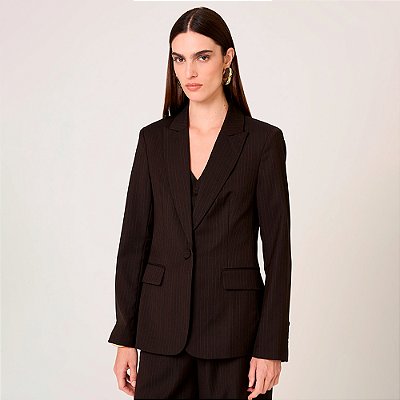 Blazer Dudalina Slim Alda In26 Marrom Feminino
