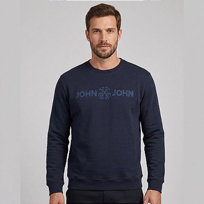 Moletom John John New Basic Ou26 Marinho Masculino