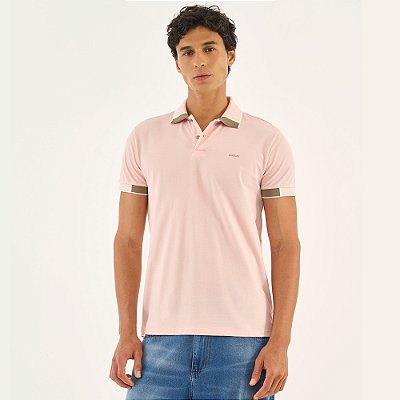 Camisa Polo Colcci Faixa Ou26 Rosa Masculino