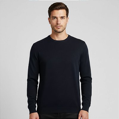 Suéter Tricot Dudalina Dc Basic Ou26 Marinho Masculino