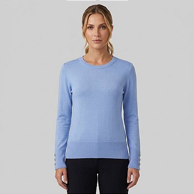 Blusa Tricot Dudalina Lina Ou26 Azul Feminino