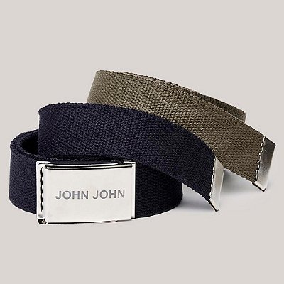 Kit de Cinto John John Cotton In26 Preto e Verde Masculino
