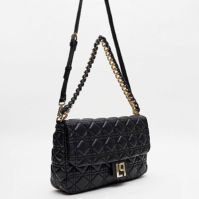 Bolsa Shoulder Lança Perfume Matelasse Ou26 Preto Feminino