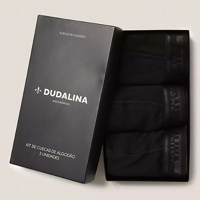 Kit de Cuecas Dudalina Slip In26 Preto Masculino