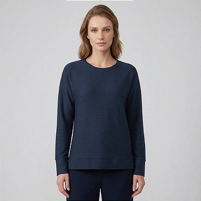 Blusa Dudalina Heloisa Ou26 Marinho Feminino