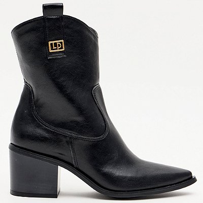 Bota Lança Perfume Western Salto Bloco Ou26 Preto Feminino