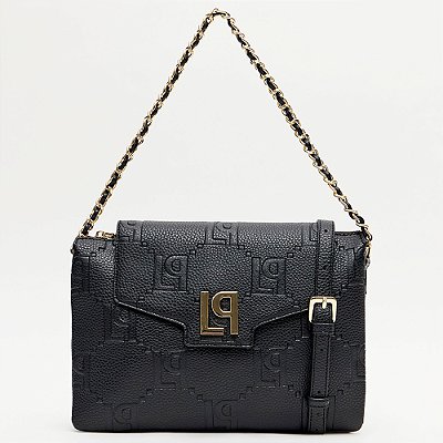 Bolsa Shoulder Lança Perfume Enfeite Ou26 Preto Feminino