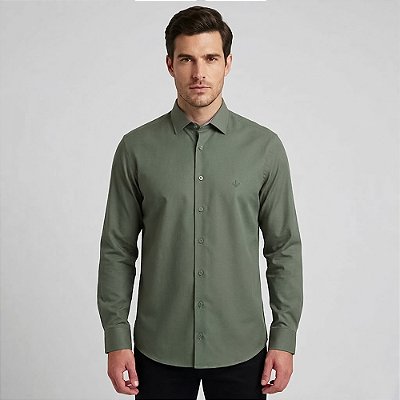 Camisa Dudalina Comfort Lisa In26 Verde Masculino