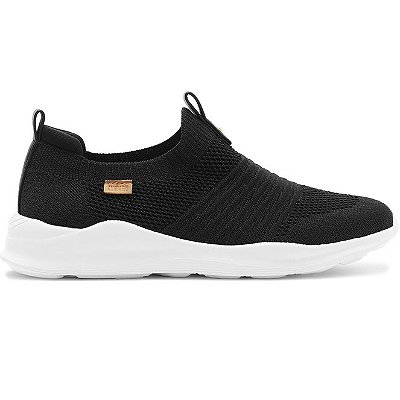 Tênis Anacapri Slip On Streech Jogging Knit Preto Feminino