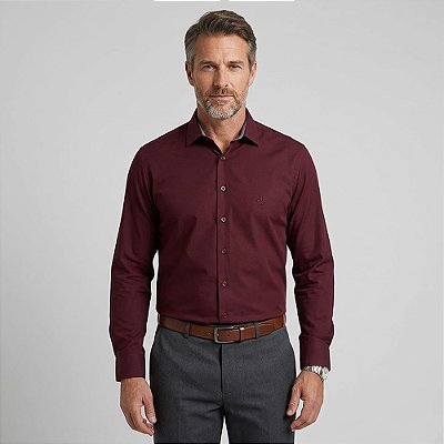 Camisa Dudalina Slim Lisa In26 Vermelho Masculino