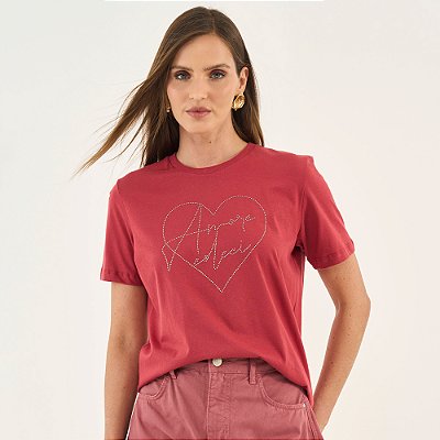 Camiseta Colcci Amor Ou26 Vermelho Feminino