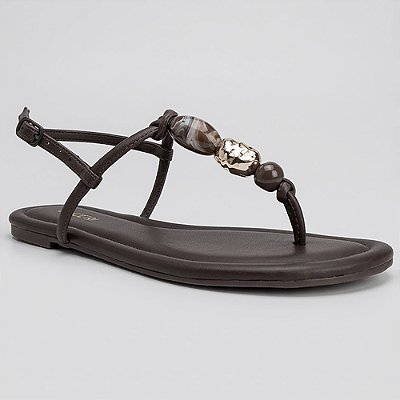 Sandália Anacapri Rasteira Slim Marrom Feminino