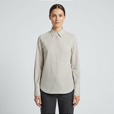 Camisa Dudalina Listrado Melissa In26 Verde Feminino