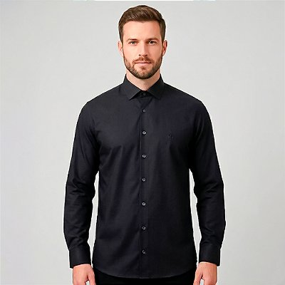 Camisa Dudalina Comfort Lisa In26 Preto Masculino
