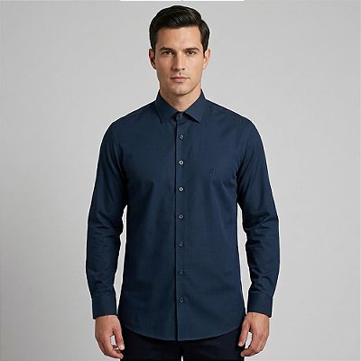 Camisa Dudalina Slim Lisa In26 Marinho Masculino