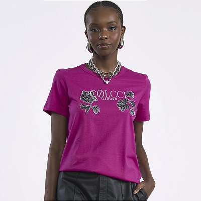 Camiseta Colcci Garden In26 Rosa Feminino