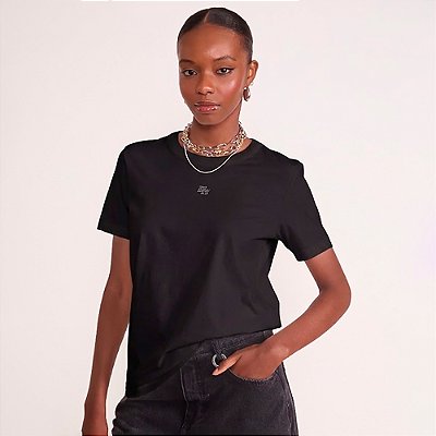 Camiseta Colcci Logo Stones In26 Preto Feminino