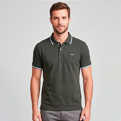 Camisa Polo Colcci 2 Lines Ou26 Verde Masculino
