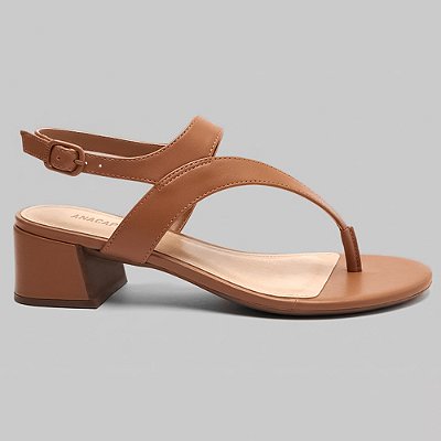 Sandália Anacapri Salto Baixo Marrom Feminino