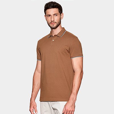 Camisa Polo Aramis Basic 4 Frisos In26 Marrom Masculino