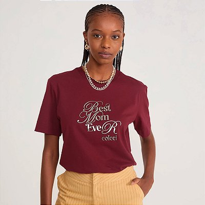 Camiseta Colcci Boy In26 Bordô Feminino