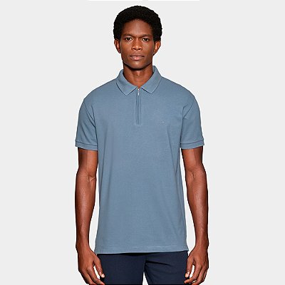 Camisa Polo Aramis Piquet Zipe In26 Azul Masculino