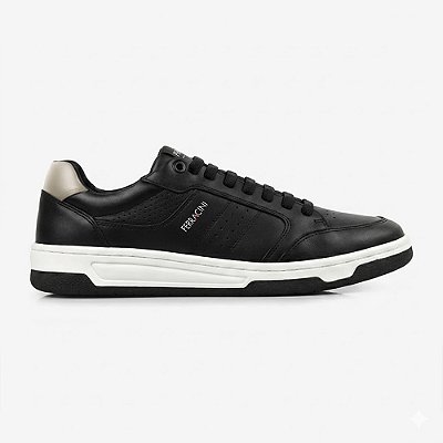 Sapatênis Couro Ferracini Vox 8057 617A Preto Masculino