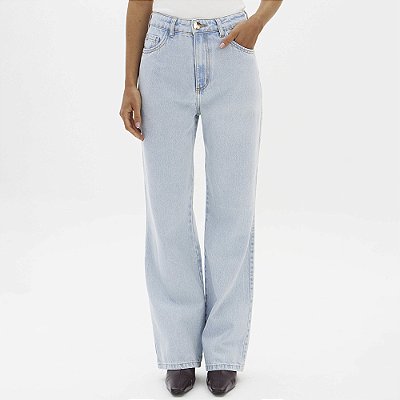 Calça Jeans Lança Perfume Reta High In26 Azul Feminino
