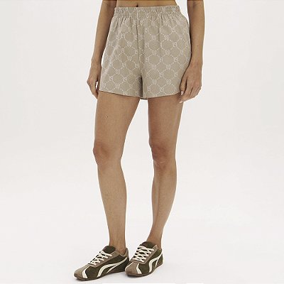 Short Easy Lança Perfume Descolado Mid In26 Bege Feminino