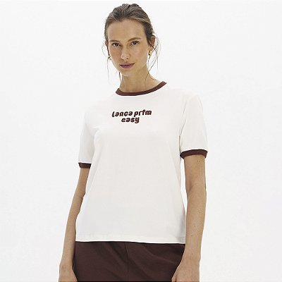 Camiseta Easy Lança Perfume Babylook In26 Off White Feminino
