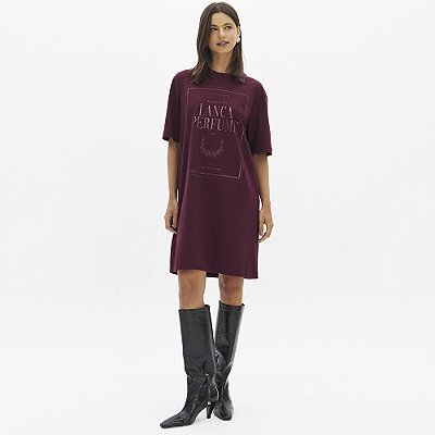 Vestido Curto Lança Perfume Tdress In26 Bordô Feminino