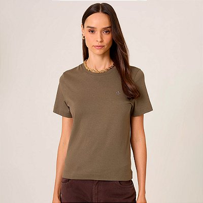 Blusa Dudalina Logo Relevo In26 Verde Feminino