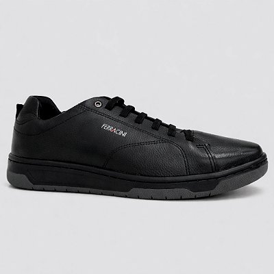 Sapatênis Couro Ferracini Vox 8061 617B Preto Masculino