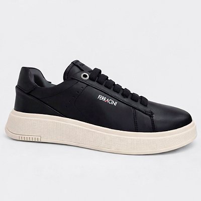 Sapatênis Couro Ferracini Logan 9312 678A Preto Masculino