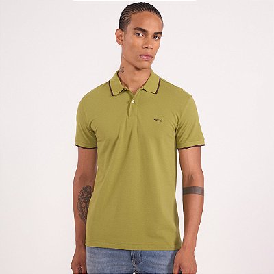 Camisa Polo Colcci Piquet 1 Listra In26 Verde Masculino