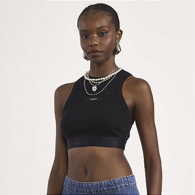 Top Canelado Colcci Faixa In26 Preto Feminino