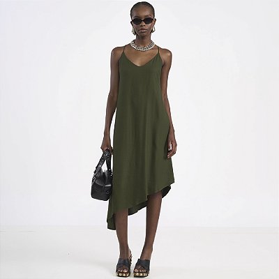 Vestido Mid Colcci Cut In26 Verde Feminino