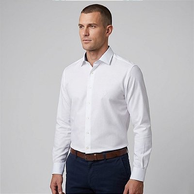 Camisa Dudalina Slim Lisa Ou26 Branco Masculino