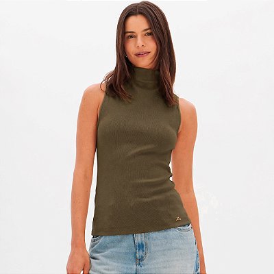 Blusa Lança Perfume Sem Manga Gola Alta In26 Verde Feminino