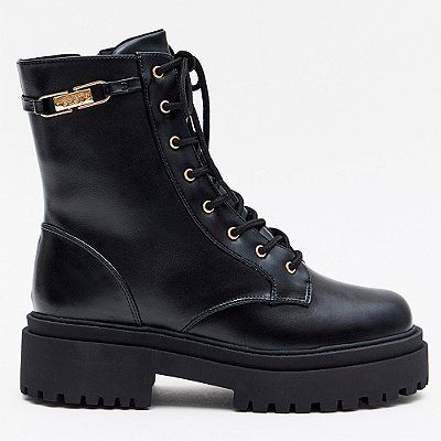 Bota Easy Lança Perfume Coturno Passante In26 Preto Feminino