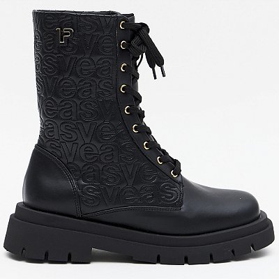 Bota Easy Lança Perfume Coturno Bordado In26 Preto Feminino