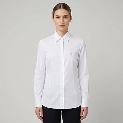 Camisa Dudalina Luxury Cetim Stretch In26 Branco Feminino
