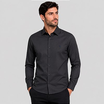 Camisa Dudalina Comfort Lisa In26 Cinza Masculino