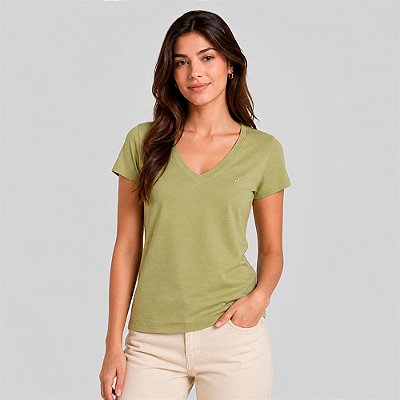 Blusa Dudalina Dec V Peruan In26 Verde Feminino