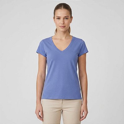 Blusa Dudalina Dec V Peruan In26 Azul Feminino