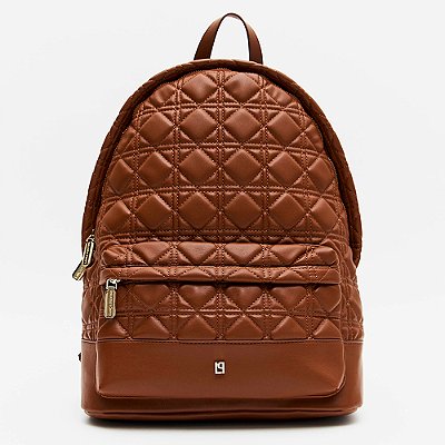 Mochila Lança Perfume Matelasse Enfeite In26 Marrom Feminino
