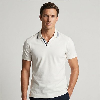Camisa Polo Aramis Listras Navy In26 Off White Masculino